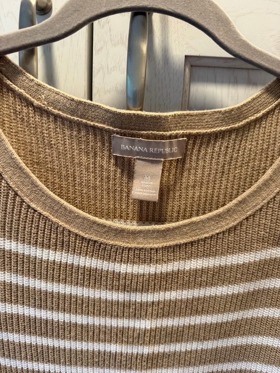 Banana Republic Sweaters - NWOT Banana Republic Tan and White Striped Crewneck Sweater